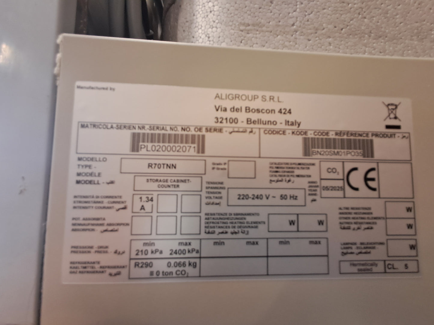 ARMOIRE FROIDE POSITIVE 1 PORTE - PF-0059815