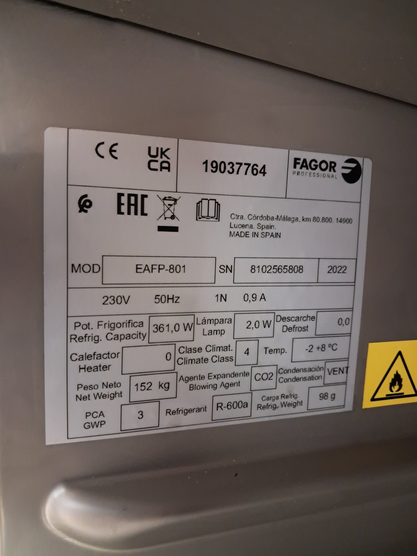 ARMOIRE FROIDE POSITIVE PF-0029959