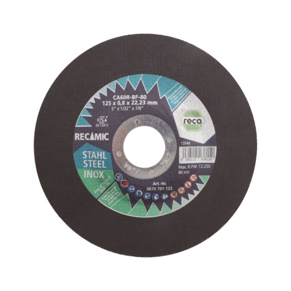 Disque à tronçonner RECAMIC 125x0,8x22,23, déporté