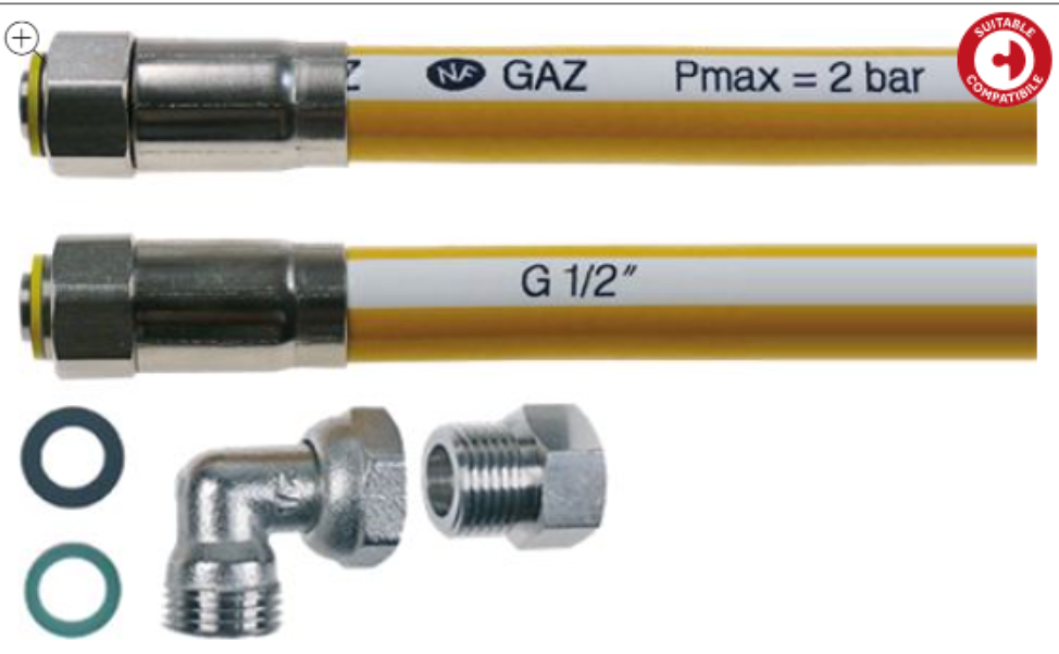 Flexible GAZ 1/2'FF 1000MM
