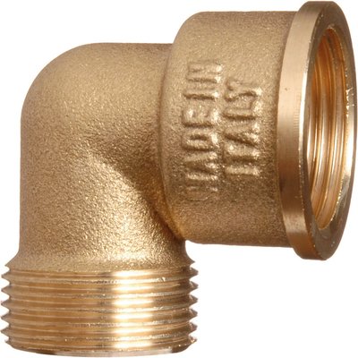 Raccord laiton coudé 90° à visser - M 3/8" - F 3/8"