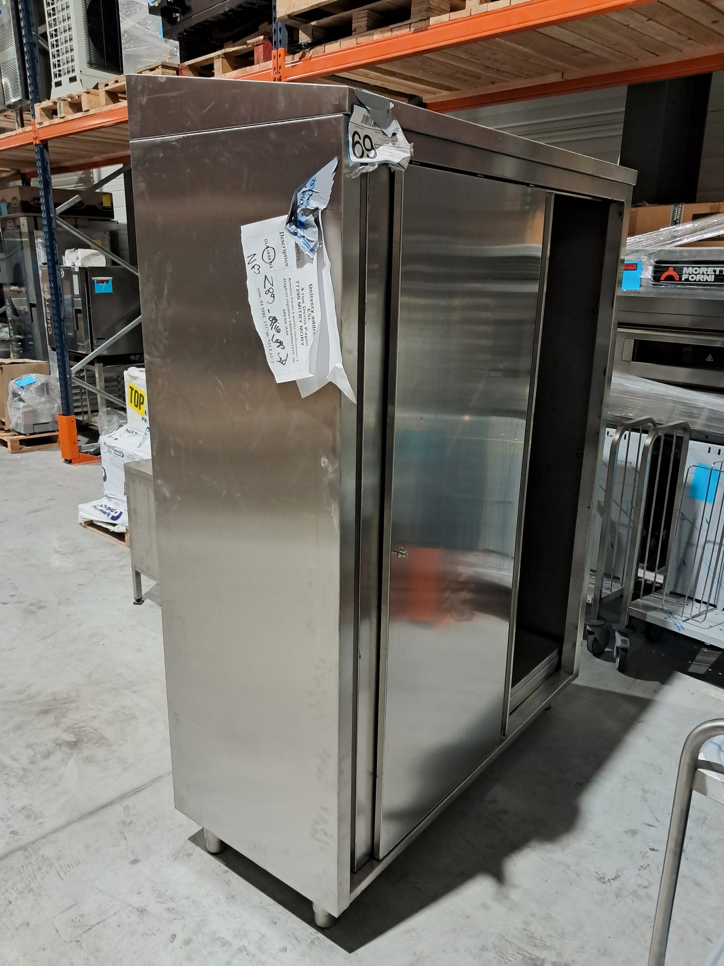 MEUBLE PORTE COULISSANTE 140X60X185 INOX - MAR0037668