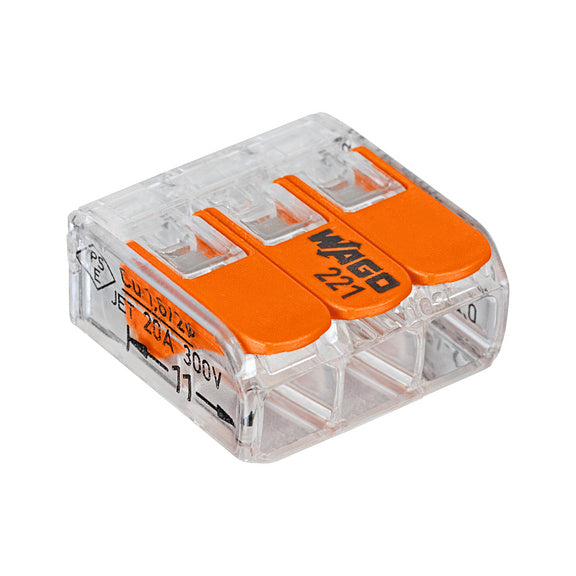 WAGO 3 entrées pour section de 0,5-6 mm² 221-612
