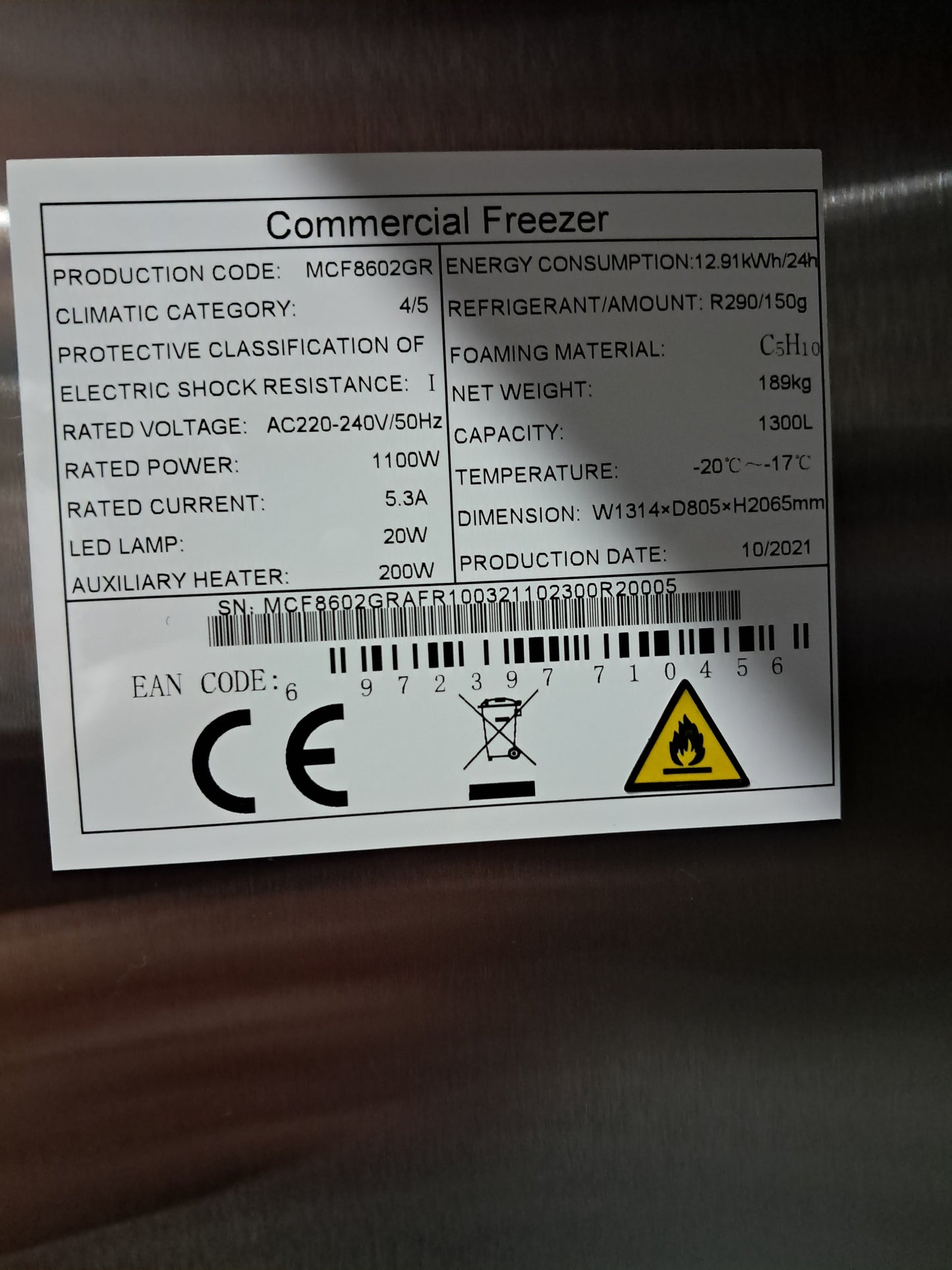 ARMOIRE FROIDE NEGATIVE - PF-0056713