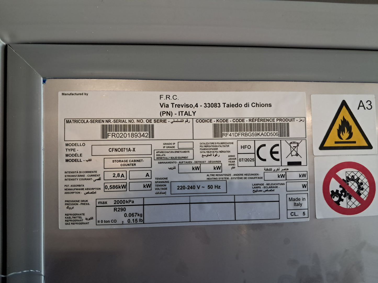 ARMOIRE NEGATIVE 1 PORTE - PF-0060407