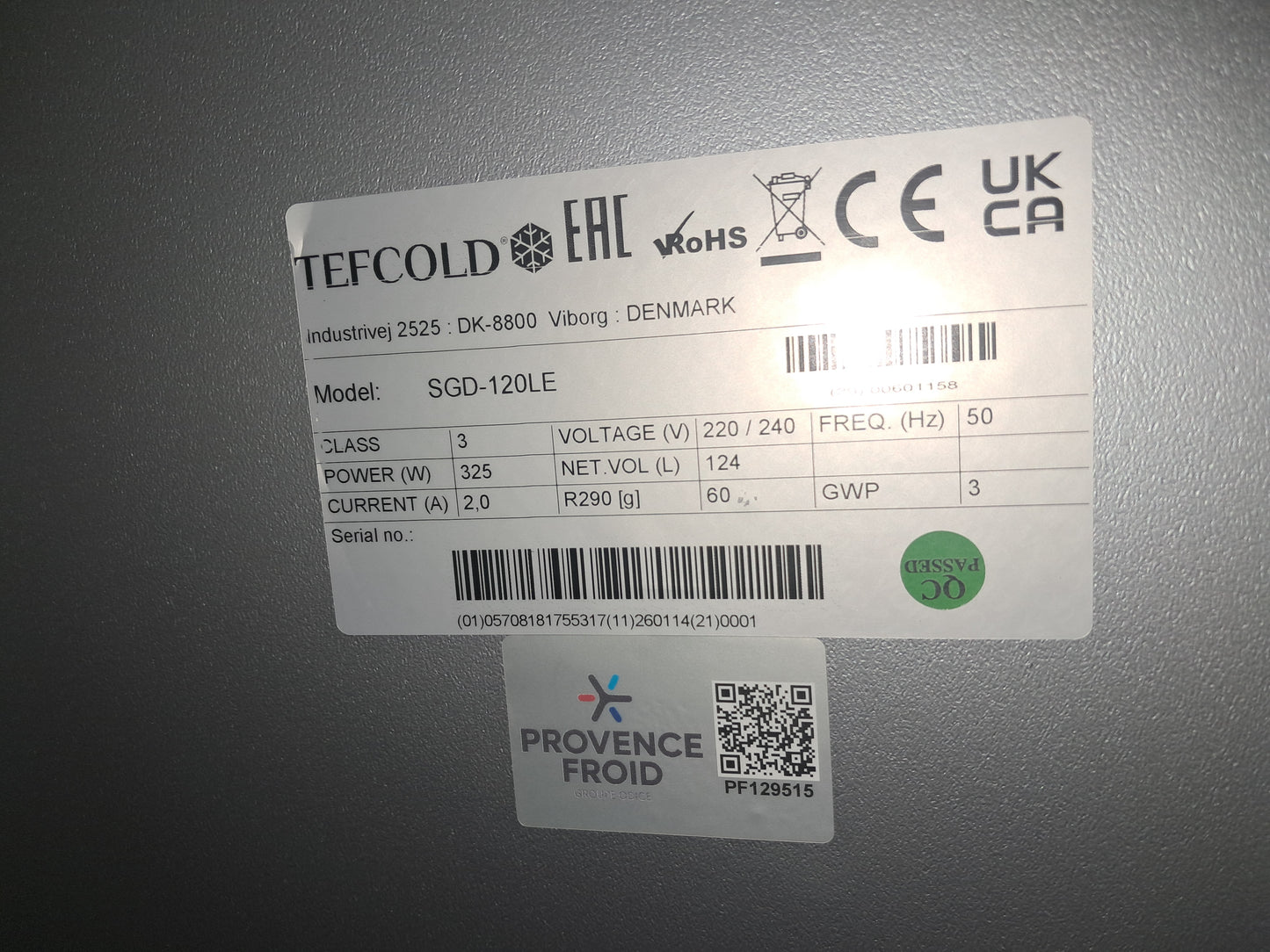 REFROIDISSEUR DE FUT - SGD-120LE - PF-0063877