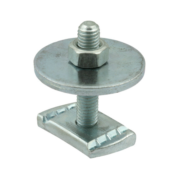 Boulon tête marteau pré-monté p.rail cranté 41mm ac.zi. fileté M8x40