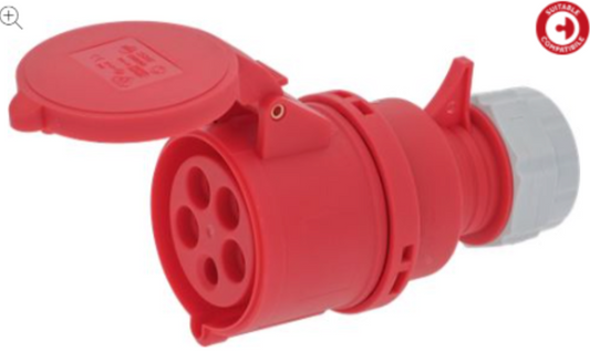 Prise triphase 3 poles + N + T 32A