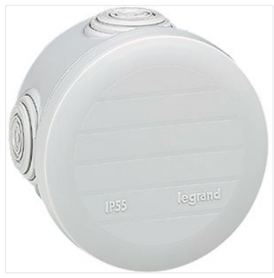 Boite de dérivation ronde Plexo D=70mm hauteur 45mm - gris RAL7035