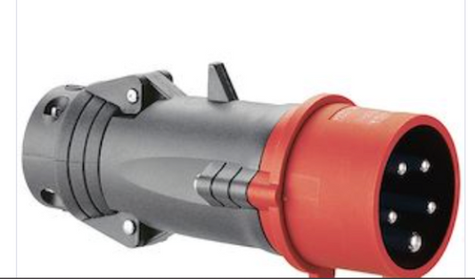 Fiche mobile droite Hypra IP44 16A - 380V à 415V - 3P+N+T- Plastique