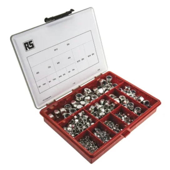 Kit d'écrous RS PRO en Acier inoxydable Autobloquant, 495 pièces
