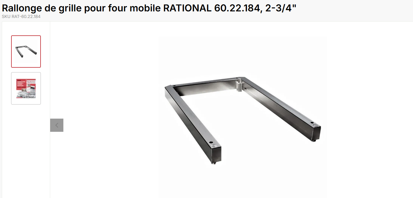 RALLONGE DE GRILLE POUR FOUR MOBILE RATIONAL 60.22.184, 2-3/4 - DI-0019907