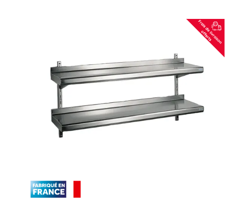 ETAGERE CREMAILLERE 2 NIV. 2000X390 À COINS SOUDÉS - DI-0019994