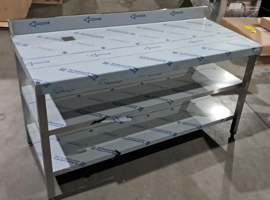 TABLE ADOSSÉE 1600X700 AVEC 2 ÉTAGÈRES - MAR0052735