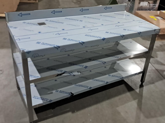 TABLE ADOSSÉE 1600X700 AVEC 2 ÉTAGÈRES - MAR0052735