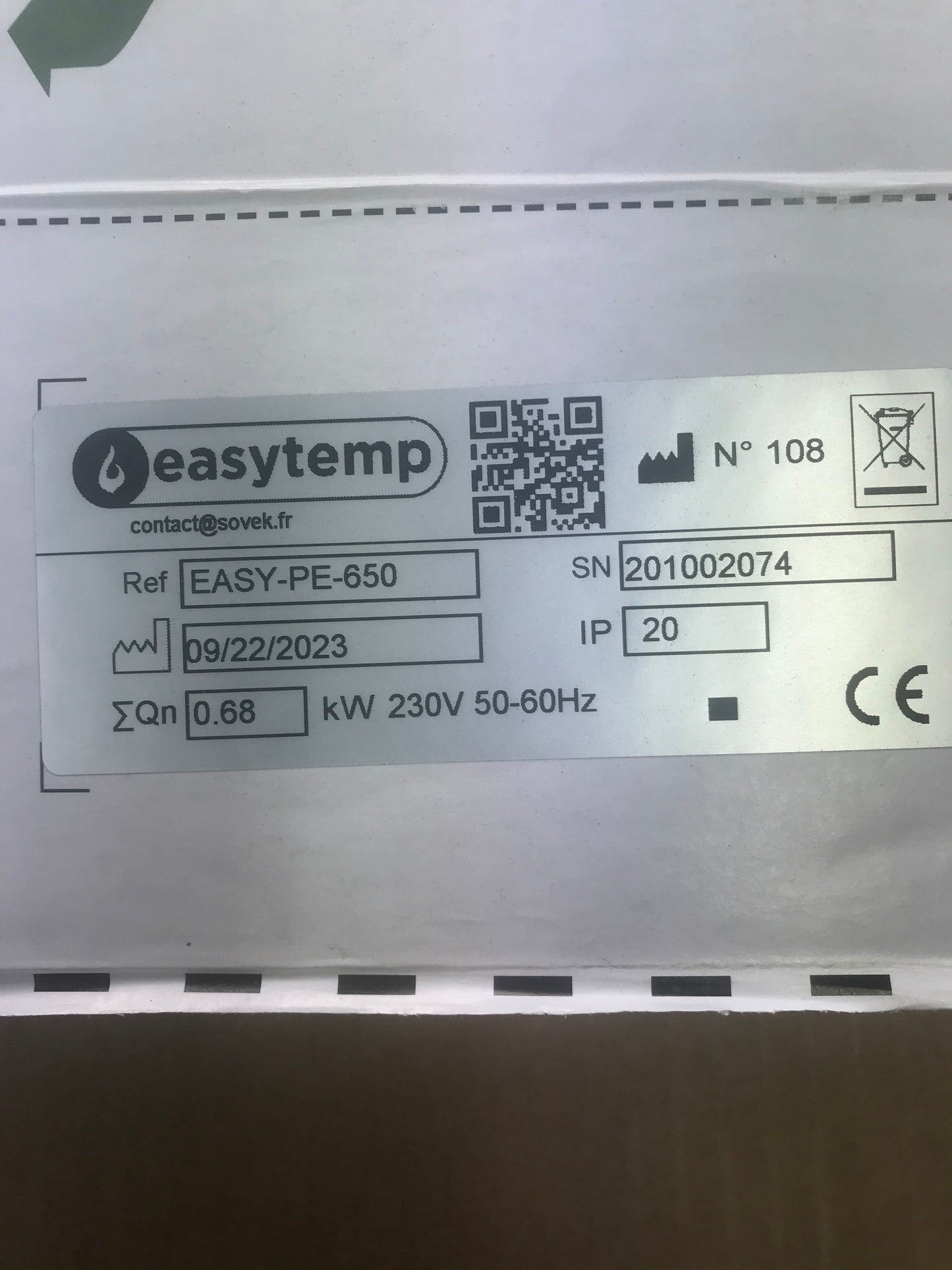 PLAQUE MAINTIEN T° - SA-0019803