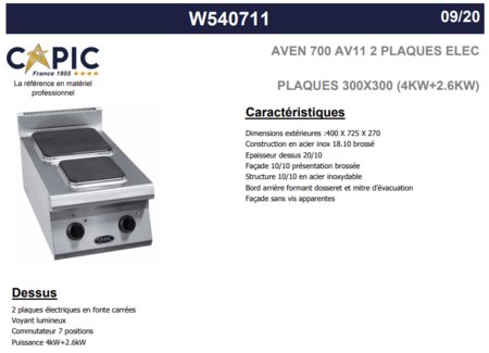 AVEN 700 AV11 2 PLAQUES ELEC - MAR0039714